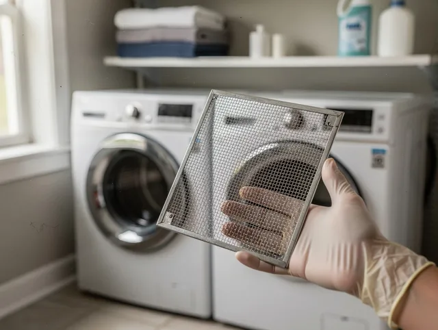 St. Petersburg Dryer Vent Cleaning specialist performing detailed lint trap cleaning service in St. Petersburg